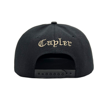 Bordado personalizado parche Logo Flat Bill Caps PU de alta calidad de cuero de ala Snapback Cap