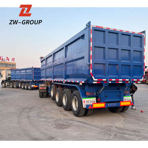 Fabricant de remorque personnalisé 3 essieux 40t 60 tonnes benne arrière semi-remorque ZW Group semi-remorque à benne basculante - Product Image 6