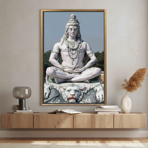 Elegant Hindu <b>Canvas</b>: Shiva Statue <b>Wall</b> Art Print,GOLD FRAMED <b>CANVAS</b> - Product Image 3