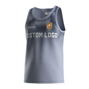 Camiseta Deportiva sin Mangas para Hombre, Color Gris, Precio al por Mayor, Chaleco de Rugby, Transpirable, para Entrenamiento - Product Image 1