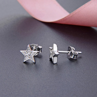 Bijoux en or brésilien, vente en gros, argent 925, zircone cubique, étoile, boucles d'oreilles d'été