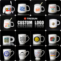 Tasse à eau en céramique noire mate de 8, 12, 14, 16 onces avec grande capacité, design moderne, gravure au laser, logo personnalisé, tasse à café