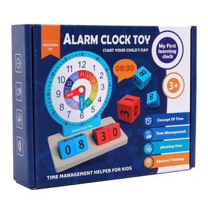 HOYE CRAFT Niños Reloj <span class=keywords><strong>despertador</strong></span> de madera Juguete Número Bloques de construcción Rompecabezas Tiempo Reloj de enseñanza para niños pequeños - Product Image 6