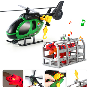 Camion de transport Dwi Dowellin Jouets pour enfants, camion semi-remorque de 25,6 pouces avec hélicoptère et dinosaures, cadeaux pour les garçons et les filles de 3 ans et plus - Product Image 3