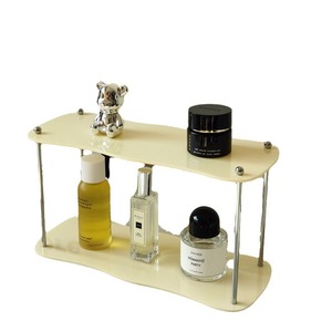 Estante de escritorio acrílico de tres niveles, forma irregular, independiente, 3 pisos, para organización de escritorio, almacenamiento de perfumes - Product Image 5