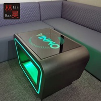 Nouvelle table de bar LED à design innovant, en verre et acier, pour bar à domicile, discothèque, pub, boîte de nuit, KTV