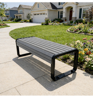 Banc monobloc en bois PE, banc en bois plastique, banc en bois HDPE, avec lattes, pour extérieur, jardin, parc, patio, pelouse, cour