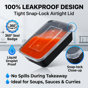 Disposable Lunch Single Compartment, Plastic Takeaway Box, Restaurant Use, Food Grade PP Material - Product Image 6