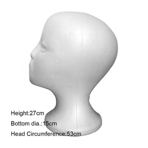 Vente en gros de présentoir pour perruque en polystyrène blanc <span class=keywords><strong>tête</strong></span> de <span class=keywords><strong>mannequin</strong></span> en plastique - Product Image 4