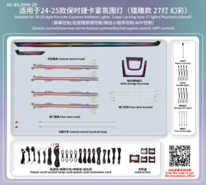 Kits de Luces Ambientales con Estilo de Tallado Láser Dinámico y Colores Fantasma para Porsche Cayenne 2024 - 2025 - Product Image 4