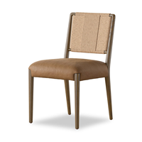 Chaises de salle à manger modernes en matériaux mélangés, tissage alterné, coussin épais, confortables, résistantes aux taches, durables