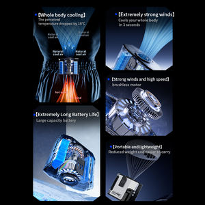 Ventilador Portátil de Cinto Recarregável com Clipe e Lanterna para Trabalhadores da Construção - Product Image 5