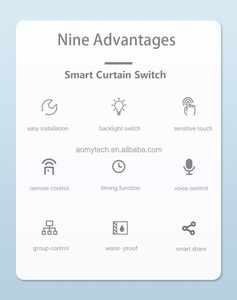 Thông minh 2 gang chuyển đổi ánh sáng với cán màn trập Rèm điều khiển cho cửa nhà để xe Wifi làm việc với app từ xa Alexa Google điều khiển - Product Image 6