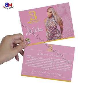 Custom Thank You <span class=keywords><strong>Card</strong></span> Design Glossy Matte Gecoate Haarverzorgingstips Bedankjes Voor Haarpruiken - Product Image 2