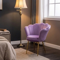 Fauteuil d'appoint de luxe en velours avec pieds dorés, idéal pour salon et cuisine, vente en gros directe usine