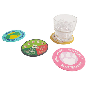 Customizable PVC <b>Silicone</b> Round Coaster Rubber Drink Mat Non Slip Heat Insulation Cup <b>Pad</b> with Brand Logo Printing - Product Image 2