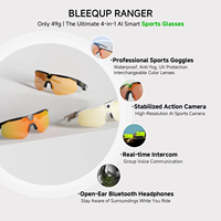 Lunettes caméra IA BleeqUp Ranger 3K 60FPS 16MP avec batterie Power Plus et contrôleur Bluetooth