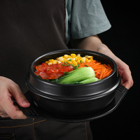 Bol en pierre coréen avec plateau, pot en céramique de haute qualité, pot en pierre coréen pour bibimbap, soupe, bibimbap