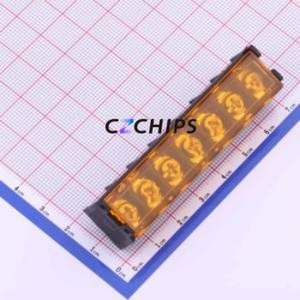 HB9500M-9.5-7P Barrier Terminal Block Through hole Component (THT),P=9.5mm Connector With Cover Plate 9.5mm 1x7P Straight Pin - Product Image 1