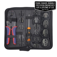 GKGJ Kit de Herramientas Profesional de Crimpado con Trinquete de 9 Pulgadas, Alicates de Mandíbula de Acero al Carbono, Estuche Multifuncional, Operado Manualmente, OEM, 1 Año de Garantía