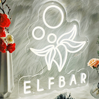 Letrero de neón ELFBAR, luz Led USB, acrílico transparente, personalizable, letrero de neón para fiesta de cumpleaños, decoración de pared