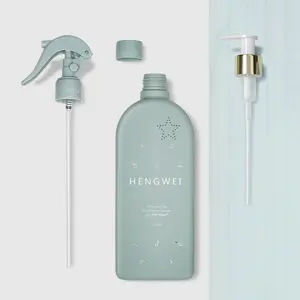 Bouteille de shampoing en plastique de 400ml avec bouchon à vis carré revitalisant mat shampooing et lotion de lavage corporel pack combiné presse vide PE OEM