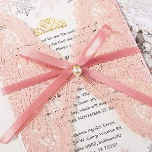 도매 레이저 컷 종이 초대장 de mariage de lux 게이트 폴드 하드 커버 웨딩 카드 초대장 봉투 첫 친교 - Product Image 6