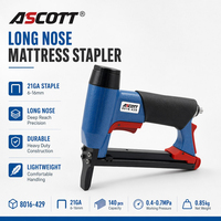 ASCOTT 8016-429 Stapler Pneumatik Profesional 21GA Kawat Halus untuk Bingkai Gambar dan Furnitur Bersertifikasi CE