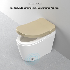 Inodoro Inteligente de Lujo Dorado con Asiento Calefactado, Descarga Automática y Bidé, Sifón en S, Montaje en Suelo, Diseño Moderno, Precio de Fábrica, Control Remoto 202 - Product Image 4