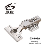 Charnières de porte de placard hydrauliques dissimulées en acier inoxydable 304, charnières de meubles à fermeture douce