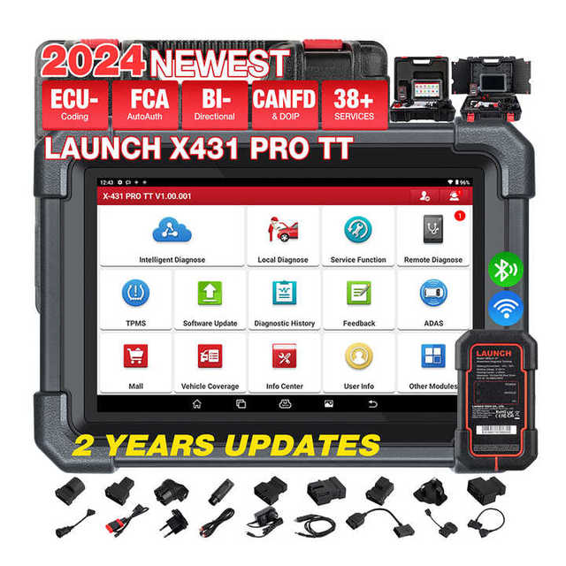Newest Launch X431 Pro TT All System Diagnostic Tool Machine Bluetooth OBD2 Scanner 12V ADAS Calibration Auto Diagnosis Analyzer
