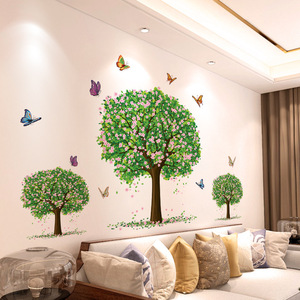 Autocollant mural 3D DIY mignon forêt, petits arbres verts frais, grands arbres, papillons, papier peint décoratif pour <span class=keywords><strong>salon</strong></span>, <span class=keywords><strong>décoration</strong></span> de la maison - Product Image 6