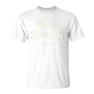 Camiseta Gráfica Vintage de Palmeras de Freeport Bahamas, Unisex, Cuello Redondo, Manga Corta, Promocional para Adultos - Product Image 1