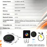 PlayAiBox Android 15, Caja Inalámbrica Carplay con IA, Qualcomm 6350, 8GB+128GB, Red 5G, GPS Integrado, Multimedia para Auto, YouTube, Netflix