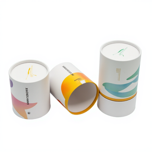 Boîte cylindrique en carton blanc de haute qualité, tube en papier imprimé sur mesure pour la présentation de cadeaux de luxe, de bougies, de bijoux et de cosmétiques - Product Image 3