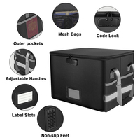 Boîte de rangement ignifuge noire avec serrure pour bureau à domicile, sac ignifuge portable pour suspendre les lettres/dossiers légaux