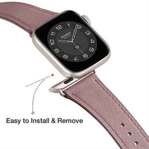 Compatible con <span class=keywords><strong>Apple</strong></span> <span class=keywords><strong>Watch</strong></span> Band Mujeres Hombres Correa de repuesto de cuero genuino para IWatch Series 10 9 8 7 6 5 4 3 2 1 <span class=keywords><strong>SE</strong></span> Ultra - Product Image 3