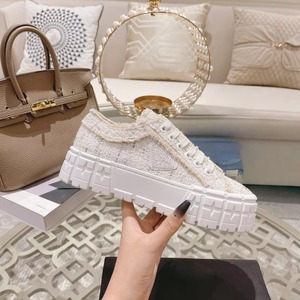 Nouvelles baskets compensées en tweed pour femmes 2026 – Respirantes, à lacets, confortables et décontractées - Product Image 6
