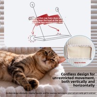 Hamac pour chat d'intérieur en polyester extra-large et extra-large large, avec ventouse, pour fenêtre, balcon, lit suspendu pour bain de soleil, fournitures complètes