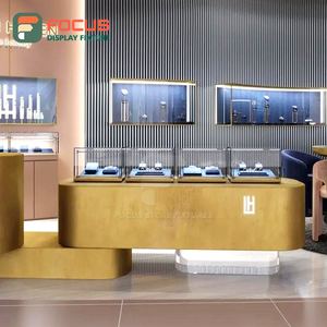 Vitrine à bijoux en verre de haute qualité, comptoir à bijoux en bois, étagère d'exposition de bijoux, éclairage LED, unité d'exposition de luxe - Product Image 4