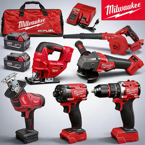 Kit de Herramientas Inalámbricas <span class=keywords><strong>Milwaukee</strong></span> M18 de 6 Piezas con 2 Baterías y 1 Cargador, Herramientas Eléctricas para Trabajos en Madera, Bricolaje, Juego de Herramientas de Iones de Litio sin Escobillas - Product Image 1