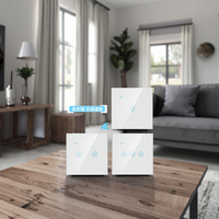 XZJ RF433 interrupteur de lumière intelligent sans fil écran tactile télécommande verre mural pour système de maison intelligente norme ue Max 10A