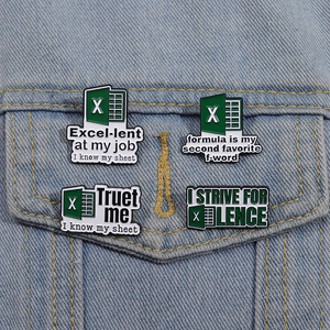 Spilla in Smalto 'I Strive for Lencse' all'Ingrosso, 'Excel at My Job', 'I Know My Sheet', Distintivo per Camicia, Gioiello Regalo per Impiegati - Product Image 1