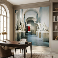 Papier peint mural imperméable, sculpture grecque et romaine antique, galerie, statue classique de musée, peinture murale 3D pour décoration murale intérieure