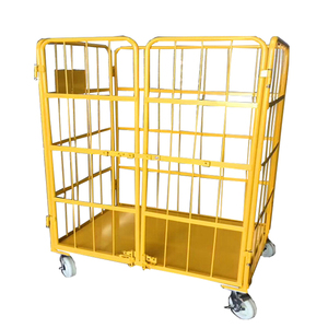 Magazijn Supermarkt Goederenopslag RVS Draadgaas Rolkooi Pallet Logistiek Karretje Draagbaar Opvouwbaar Handkar - Product Image 2