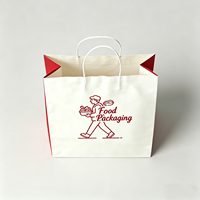 Sac d'emballage alimentaire à emporter biodégradable avec logo personnalisé et poignée, emballage pour restaurant
