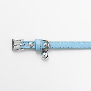 ปลอกคอสุนัขและแมวหนัง PU ปรับขนาดได้ปรับได้ลายกระดิ่งขนาดเล็กทำจากหนังแท้ - Product Image 6