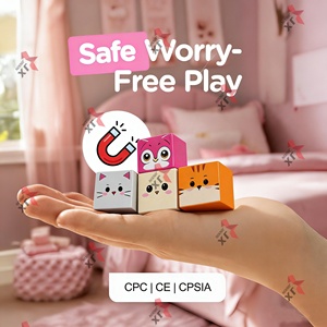 Set Educativo 3D di Tendenza 2026, Cubi Magnetici, Giocattoli per Bambini, Blocchi Magnetici Luminosi Rosa 'Il Mio Mondo' per Bambini - Product Image 6