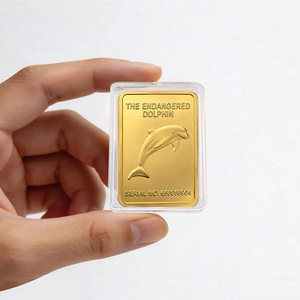 Pièce de monnaie souvenir d'<span class=keywords><strong>Australie</strong></span> en or plaqué 999 d'une once Troy, représentant un dauphin, animal rare et menacé d'extinction - Product Image 6