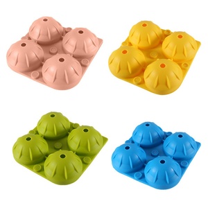 Offre Spéciale : Moule à glaçons en silicone à 4 cavités, pour glaçons sphériques, avec couvercle – Outil durable pour la crème glacée - Product Image 1